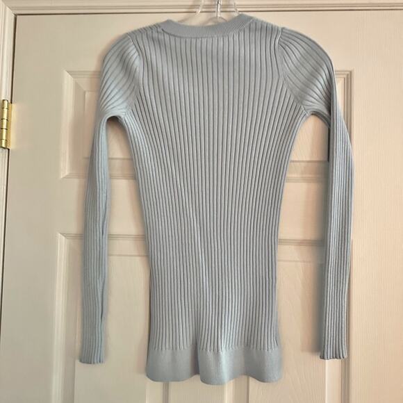 Athleta Glacial Blue Lincoln Park Ribbed Crew Neck XXS Side Slit Sweater 2020 - Picture 7 of 12